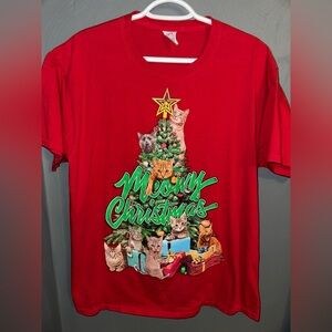 Meowy Christmas cat shirt